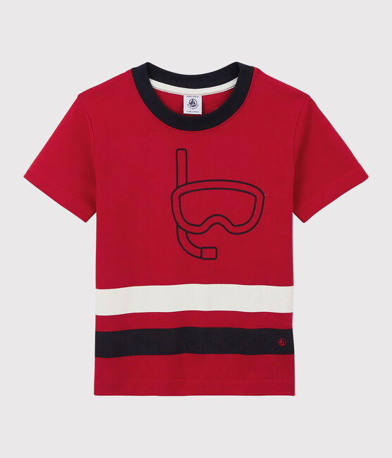 Kurzärmeliges Kinder-T-Shirt aus Baumwolle für Jungen rot TERKUIT