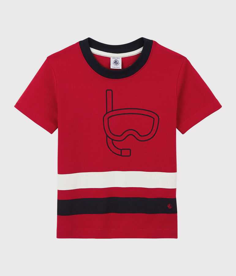 Kurz&auml;rmeliges Kinder-T-Shirt aus Baumwolle f&uuml;r Jungen rot