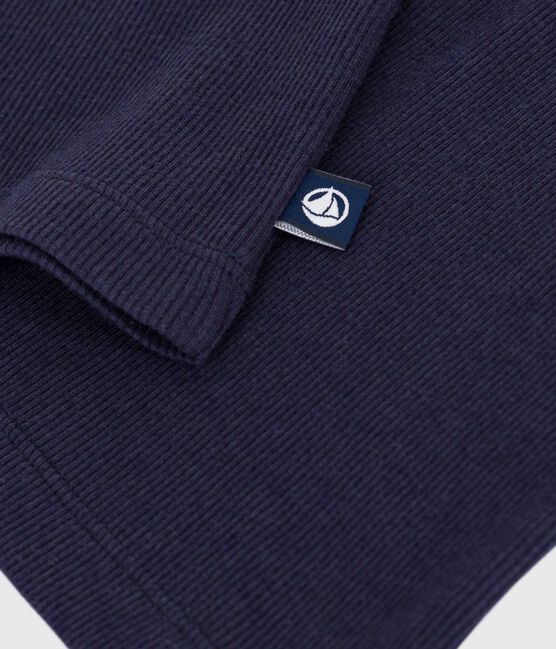 Damen-Tanktop aus Wolle und leichter Baumwolle blau SMOKING