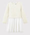 Langärmeliges Kinderkleid für Mädchen beige MONTELIMAR CHINE