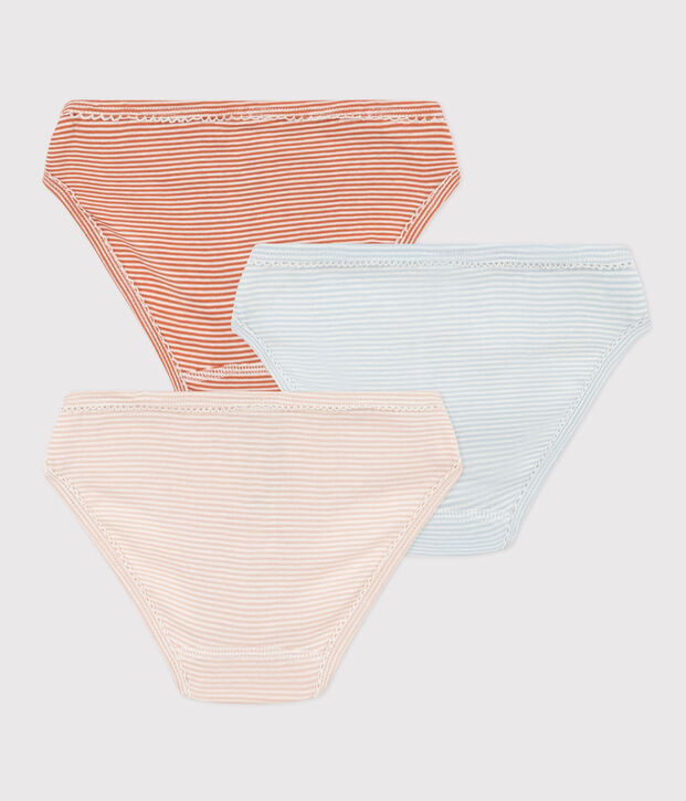 3er-Set Slips aus Baumwolle f&uuml;r M&auml;dchen, mit Ringelstreifen vielfarbig