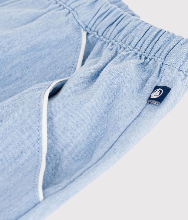 Kinder-Shorts aus einfarbiger Baumwolle blau