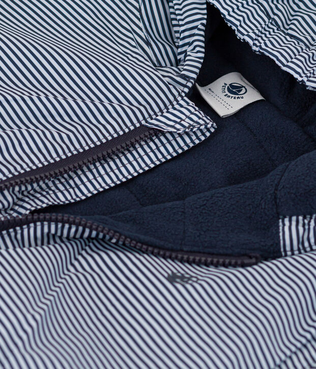 Warme Windjacke aus recyceltem Polyester f&uuml;r Kinder M&auml;dchen/Jungen blau/weiss