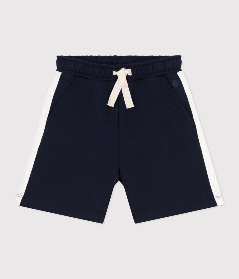 Kinder-Bermudashorts aus einfarbiger Baumwolle blau