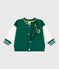 Baby College-Jacke aus zweifarbiger Baumwolle grün EVERGREEN/ MILK