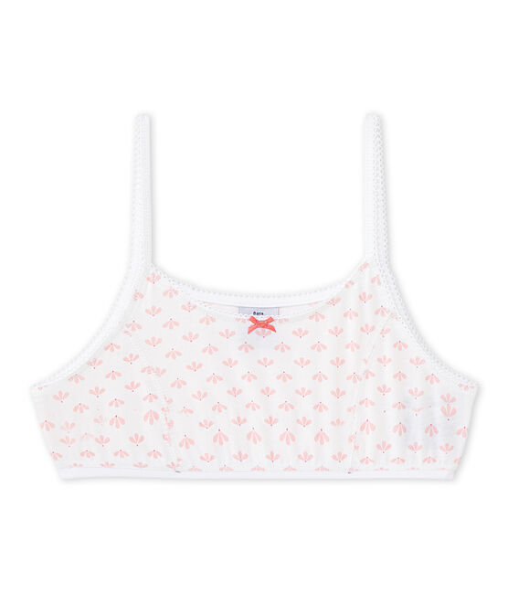 Bedrucktes Mädchen-Bustier weiss ECUME/rosa VENUS/ MULTICO