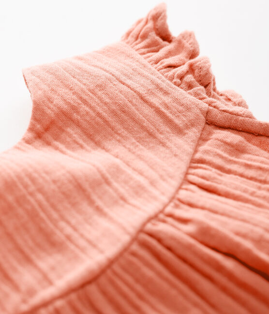 Baby-Kleid aus Bio-Baumwollgaze rosa PAPAYE