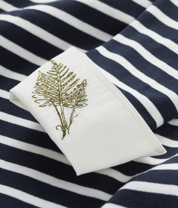 Damenkleid Petit Bateau x Deyrolle blau/weiss