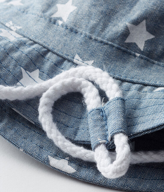 Baby-Fischerhut gemustert für Jungen. blau SMOKING/weiss MARSHMALLOW