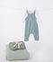 Newborn-Set Latzhose und bestickter Body aus Baumwolle grün PAUL