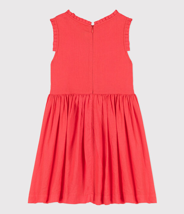 &Auml;rmelloses Kinderkleid aus Leinen f&uuml;r M&auml;dchen orange