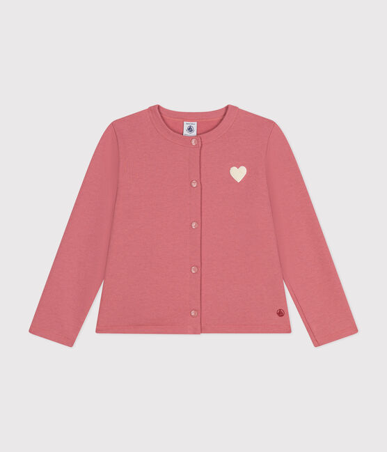 Kinder-Cardigan aus Molton für Mädchen rosa ROSEWOOD