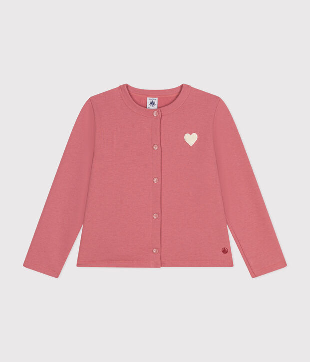 Kinder-Cardigan aus Molton f&uuml;r M&auml;dchen rosa
