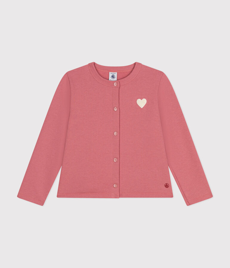 Kinder-Cardigan aus Molton f&uuml;r M&auml;dchen rosa