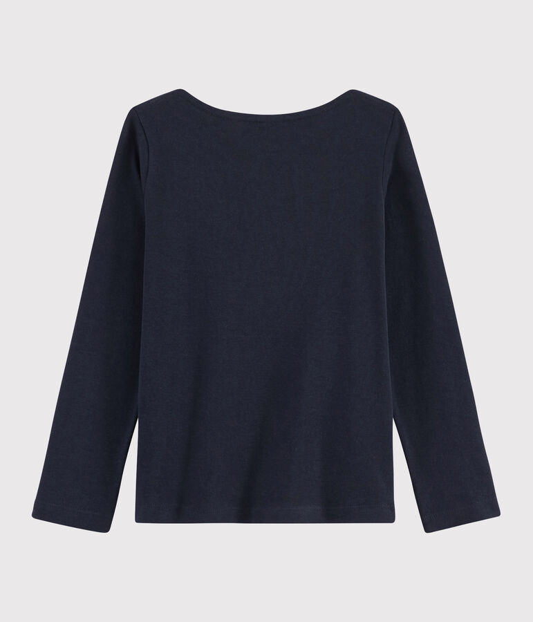 Kinder-T-Shirt mit Siebdruck f&uuml;r M&auml;dchen blau SMOKING