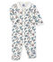 Baby-Strampler aus Rippstrick für Mädchen weiss MARSHMALLOW/weiss MULTICO