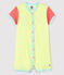 Baby-Spieler mit gelben Milleraies-Streifen aus Rippstrick gelb SUNNY/weiss MARSHMALLOW