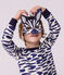 Kinder-Pyjama zum Verkleiden aus Baumwolle mit Zebra-Motiv blau MILK/ SOIR