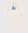 Baby-Set aus Woll- und Baumwoll-Strick weiss MARSHMALLOW