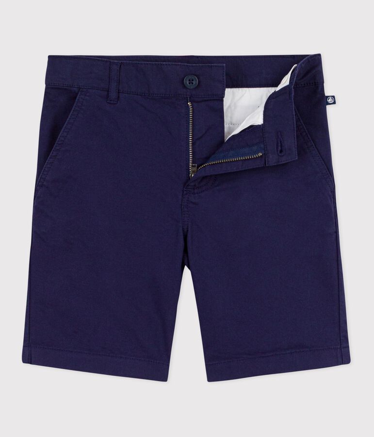 Kinder-Bermudashorts aus einfarbiger Baumwolle blau