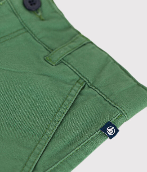 Shorts aus Serge f&uuml;r Jungen gr&uuml;n