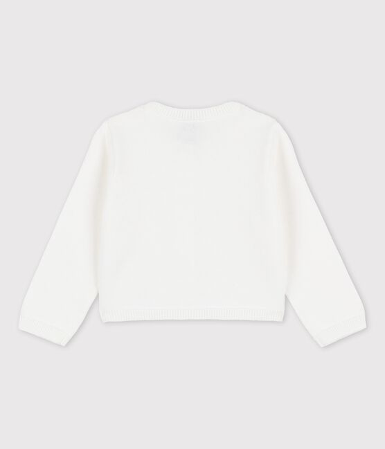 Baby-Jacke aus raffiniertem Strick weiss MARSHMALLOW