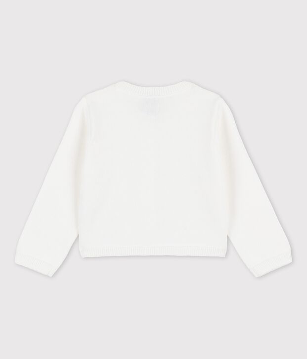 Baby-Jacke aus raffiniertem Strick weiss