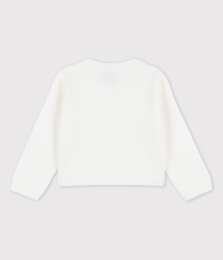Baby-Jacke aus raffiniertem Strick weiss