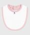 Newborn-Lätzchen aus bedruckter Baumwolle rosa JOLI/weiss MULTICO