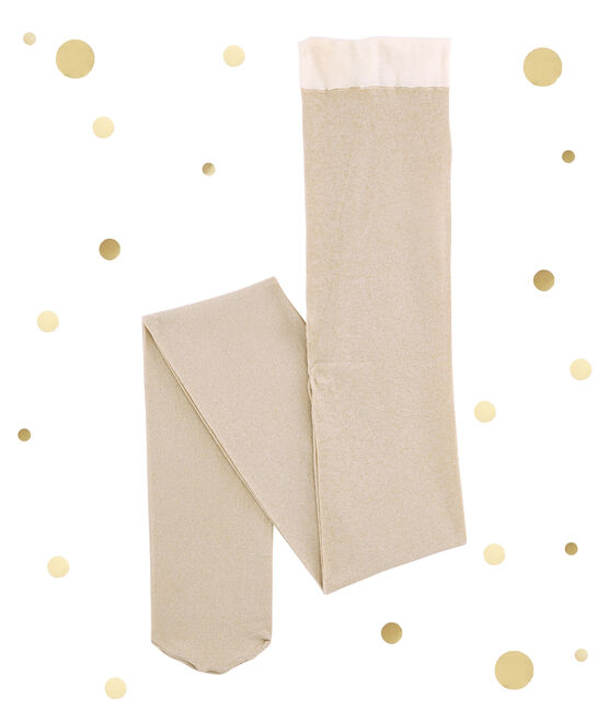 Mädchen Strumpfhose aus Mikrofaser weiss MARSHMALLOW/gelb DORE