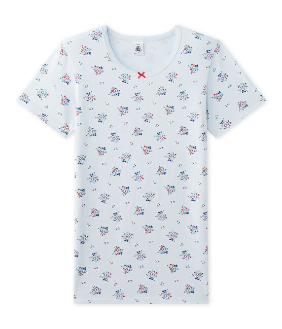 T-shirt fille imprimé en jersey stretch blau FRAICHEUR/weiss MULTICO
