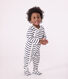 Gestreifter Baby-Pyjama aus Rippstrick