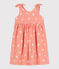Ärmelloses Kinder-Kleid aus bedruckter Baumwolle orange ABRICOT/ MARSHMALLOW