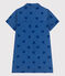 Kurzärmeliges Kinder-Kleid aus Baumwolle mit Herzmotiv blau ALASKA FONCE/ MEDIEVAL