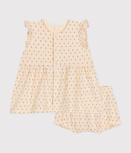 Ärmelloses Baby Kleid mit Slip aus leichtem Jersey weiss AVALANCHE/ MULTICO