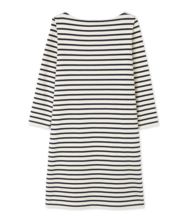 Robe marini&egrave;re femme en jersey lourd weiss/blau