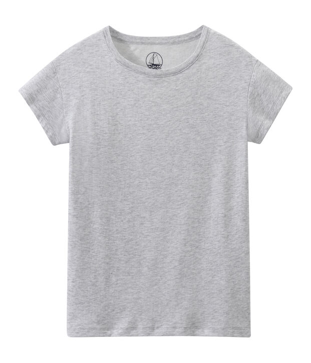 Damen-Top aus federleichtem, gedoppeltem Jersey grau