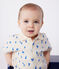 Kurzärmeliges Baby-Poloshirt aus Baumwolle mit Schiffchenmuster blau AVALANCHE/weiss PERSE