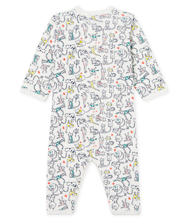 Baby-Strampler ohne Fu&szlig; aus Rippstrick f&uuml;r M&auml;dchen weiss/vielfarbig