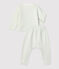 Zweiteiliges Baby-Set aus gestreiftem Bio-Doppeljersey weiss MARSHMALLOW/ HERBIER