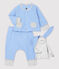 Dreiteiliges Baby-Set aus Bio-Baumwolle in Blau blau EDNA/weiss MARSHMALLOW