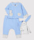 Dreiteiliges Baby-Set aus Bio-Baumwolle in Blau