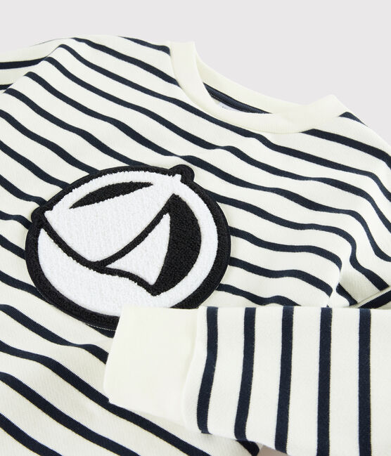 Kinder-Sweatshirt für Jungen weiss MARSHMALLOW/blau SMOKING