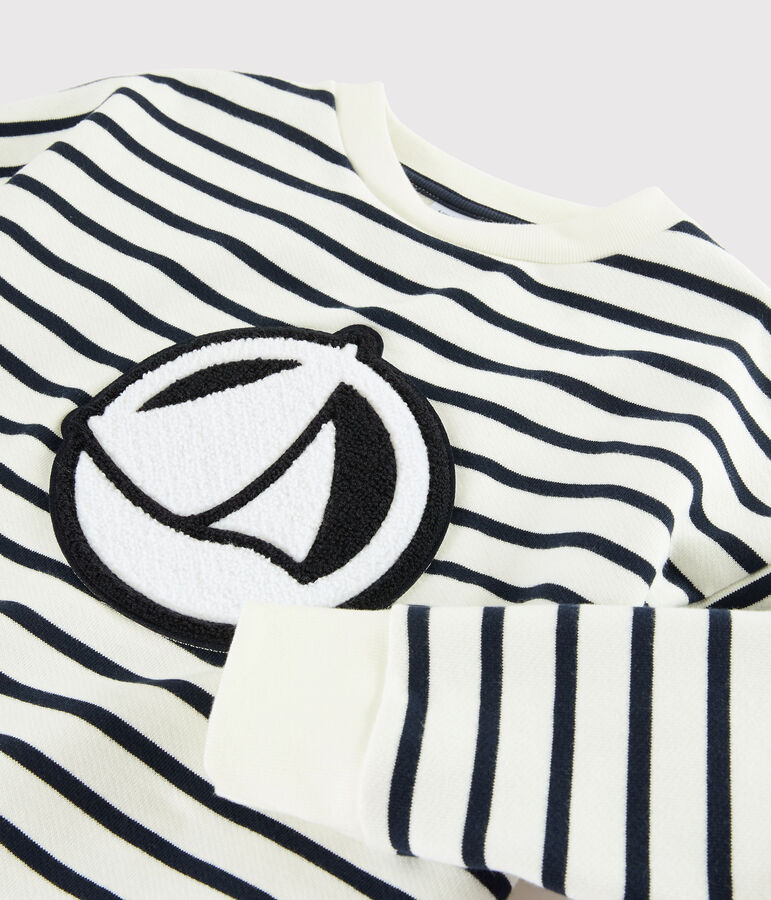 Kinder-Sweatshirt f&uuml;r Jungen weiss/blau