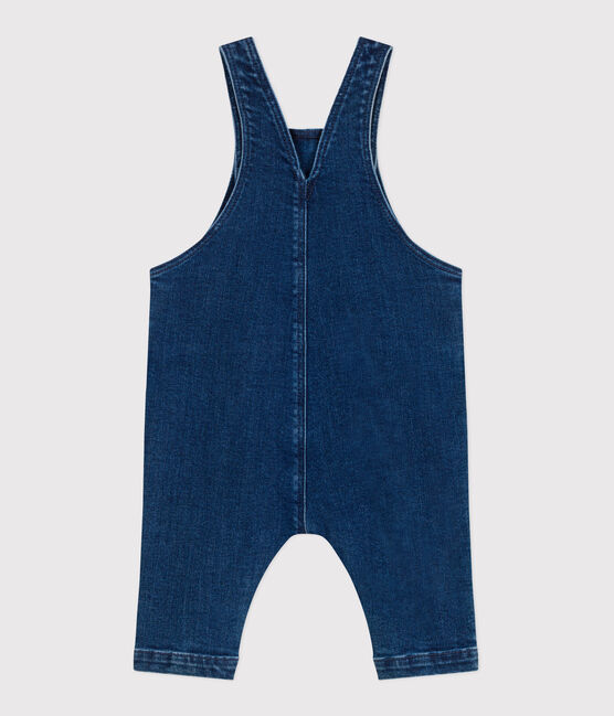 Langbeinige Baby-Latzhose aus Jeansstoff mit Elastan.  blau DENIM MOYEN