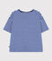 Damen-T-Shirt Le Boxy aus gestreiftem Baumwollfrottee blau SURF/ AVALANCHE