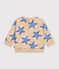Baby-Sweatshirt aus Baumwolle mit Hertmotiv beige/vielfarbig