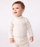 Baby-Body mit Rollkragen aus einfarbiger Baumwolle  beige MONTELIMAR CHINE