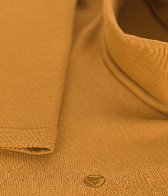 Kinder-Rollkragenshirt aus Baumwolle für Mädchen und Jungen braun CUIVRE