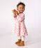 Langärmeliges Baby-Kleid aus Baumwolle mit Blumenmuster rosa JOLI/weiss MULTICO